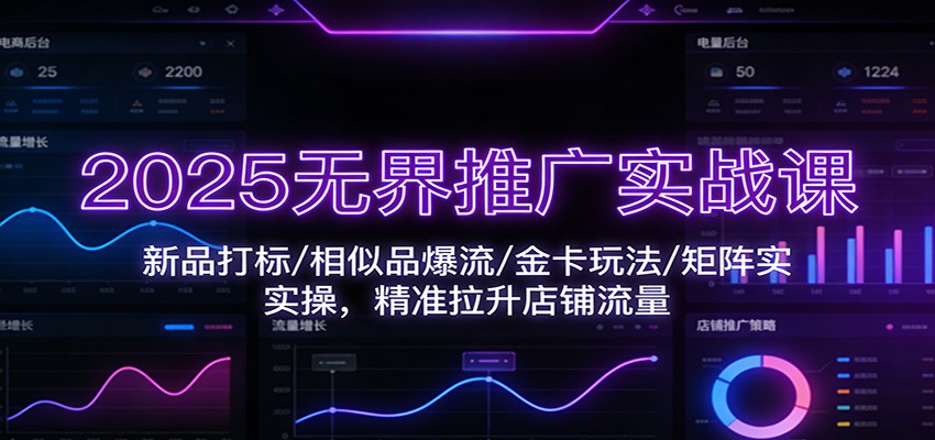 2025无界推广实战课:新品打标/相似品爆流/金卡玩法/矩阵实操,精准拉升店铺流量|一站式知识服务平台|多样资源|热门项目|详尽教程|学习交流|成功之门|HY资源库