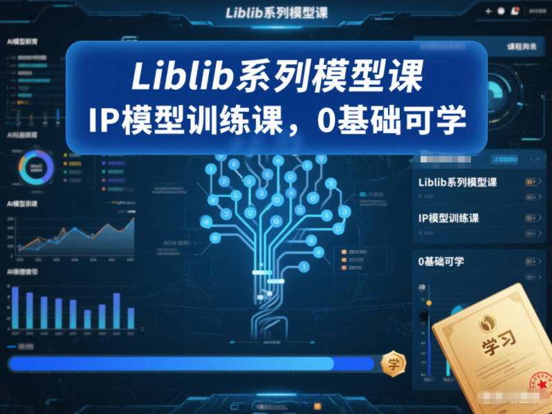 Liblib系列模型课,IP模型训练课,0基础可学|一站式知识服务平台|多样资源|热门项目|详尽教程|学习交流|成功之门|HY资源库