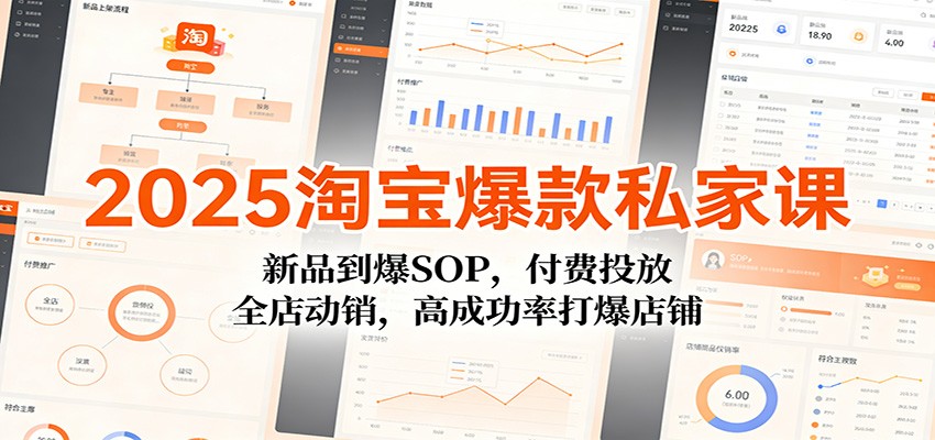 2025淘宝爆款私家课:新品到爆SOP,付费投放,全店动销,高成功率打爆店铺|一站式知识服务平台|多样资源|热门项目|详尽教程|学习交流|成功之门|HY资源库