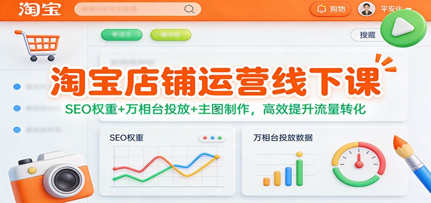 淘宝店铺运营线下课:SEO权重+万相台投放+主图制作,高效提升流量转化|一站式知识服务平台|多样资源|热门项目|详尽教程|学习交流|成功之门|HY资源库