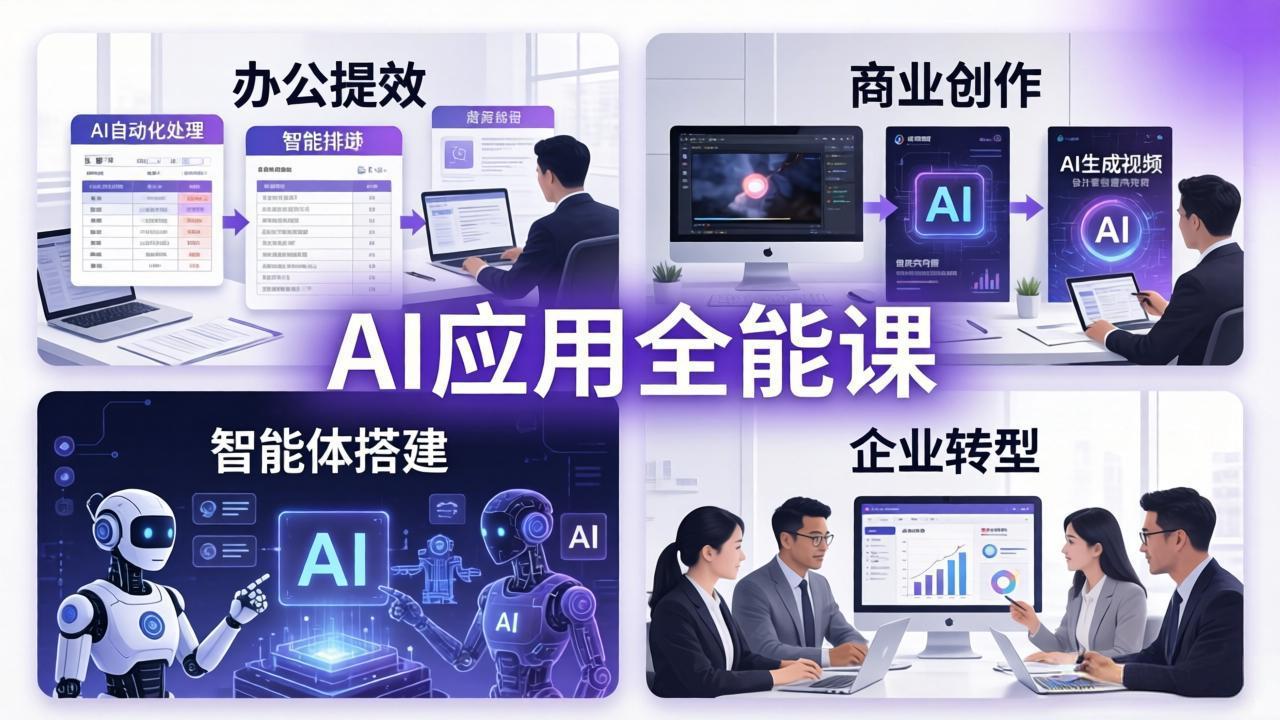 AIGC 应用全能课：办公提效、商业创作、智能体搭建、企业转型，一站式学会AI应用网赚项目-副业赚钱-互联网创业-资源整合西狂乐