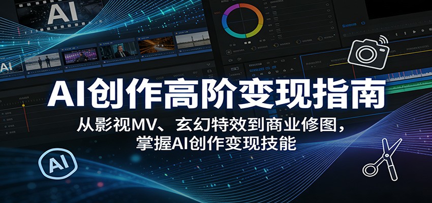 AI创作高阶变现指南：从影视MV、玄幻特效到商业修图，掌握AI创作变现技能网赚项目-副业赚钱-互联网创业-资源整合西狂乐