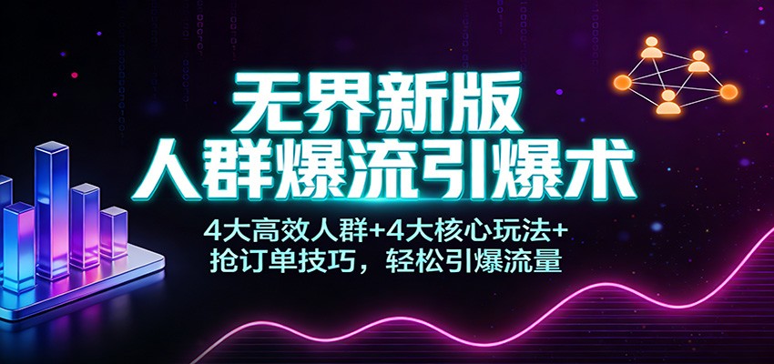 无界新版人群爆流引爆术：4大高效人群+4大核心玩法+抢订单技巧，轻松引爆流量-安小熙网创平台