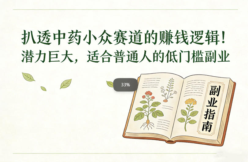 扒透中药小众赛道的賺米逻辑，潜力巨大，适合普通人的低门槛副业|一站式知识服务平台|多样资源|热门项目|详尽教程|学习交流|成功之门|HY资源库