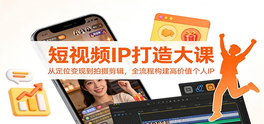 短视频IP打造大课：从定位变现到拍摄剪辑，全流程构建高价值个人IP|一站式知识服务平台|多样资源|热门项目|详尽教程|学习交流|成功之门|HY资源库