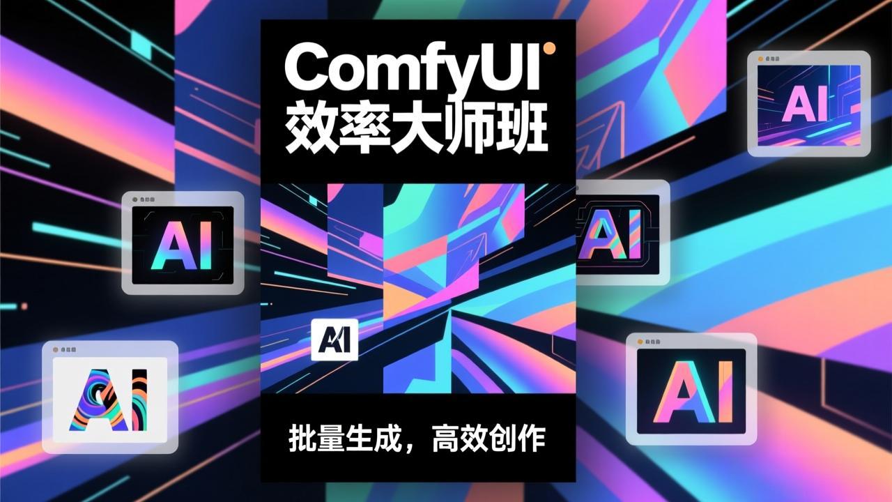 ComfyUI效率大师班：工作流搭建，批量生成，将个人AI出图效率提升5-10倍，月接单收入1-3万|一站式知识服务平台|多样资源|热门项目|详尽教程|学习交流|成功之门|HY资源库