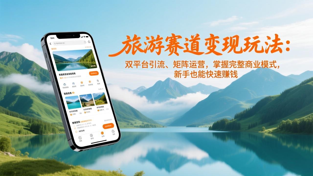 旅游赛道变现玩法：双平台引流、矩阵运营，掌握完整商业模式，新手也能快速赚钱|一站式知识服务平台|多样资源|热门项目|详尽教程|学习交流|成功之门|HY资源库