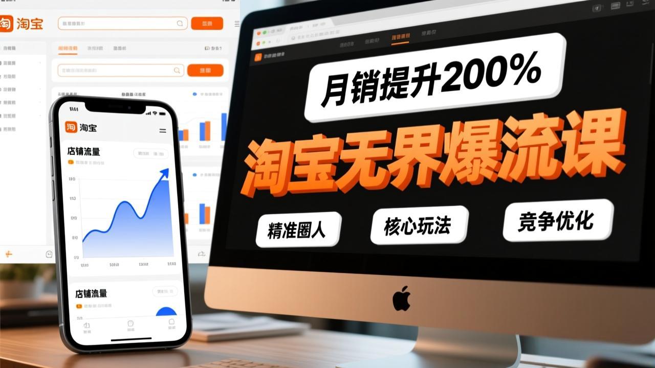 淘宝无界爆流课，精准圈人、核心玩法、竞争优化，快速引爆店铺流量，月销提升200%|一站式知识服务平台|多样资源|热门项目|详尽教程|学习交流|成功之门|HY资源库