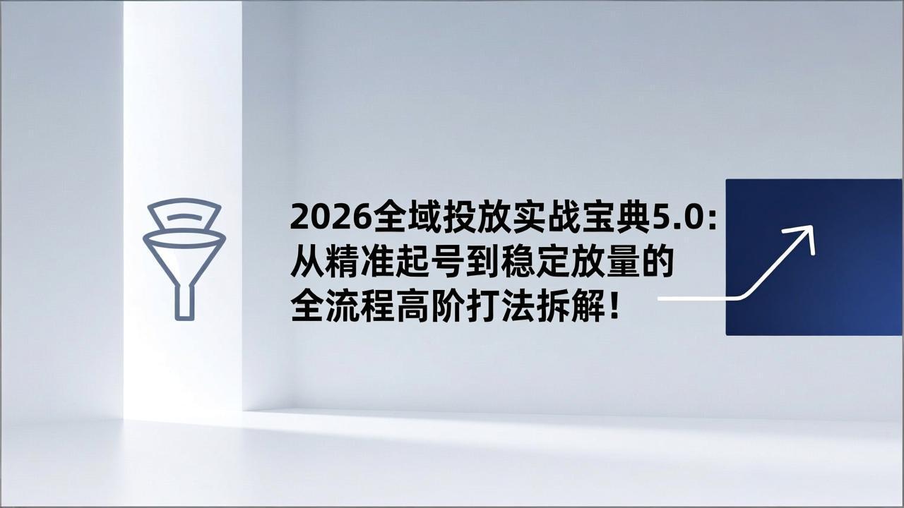 2026全域投放实战宝典5.0：从精准起号到稳定放量的全流程高阶打法拆解！|一站式知识服务平台|多样资源|热门项目|详尽教程|学习交流|成功之门|HY资源库