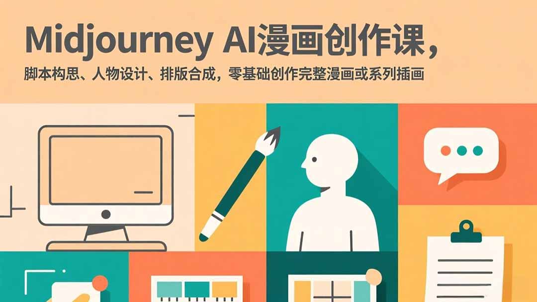 Midjourney AI漫画创作课，脚本构思、人物设计、排版合成，零基础创作完整漫画或系列插画|一站式知识服务平台|多样资源|热门项目|详尽教程|学习交流|成功之门|HY资源库