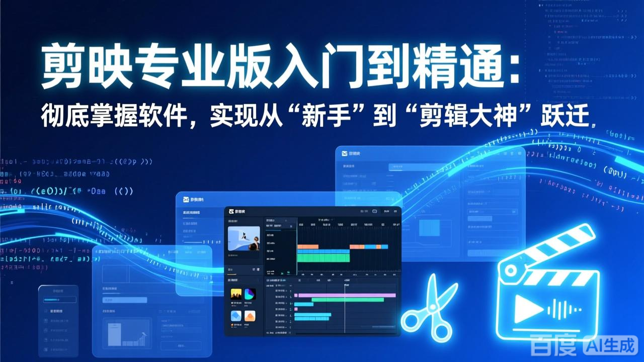 剪映专业版入门到精通：彻底掌握软件，实现从“新手”到“剪辑大神”跃迁|一站式知识服务平台|多样资源|热门项目|详尽教程|学习交流|成功之门|HY资源库