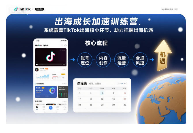 出海成长加速训练营，系统覆盖TikTok出海核心环节，助力把握出海机遇（更新）网赚项目-副业赚钱-互联网创业-资源整合老八网赚