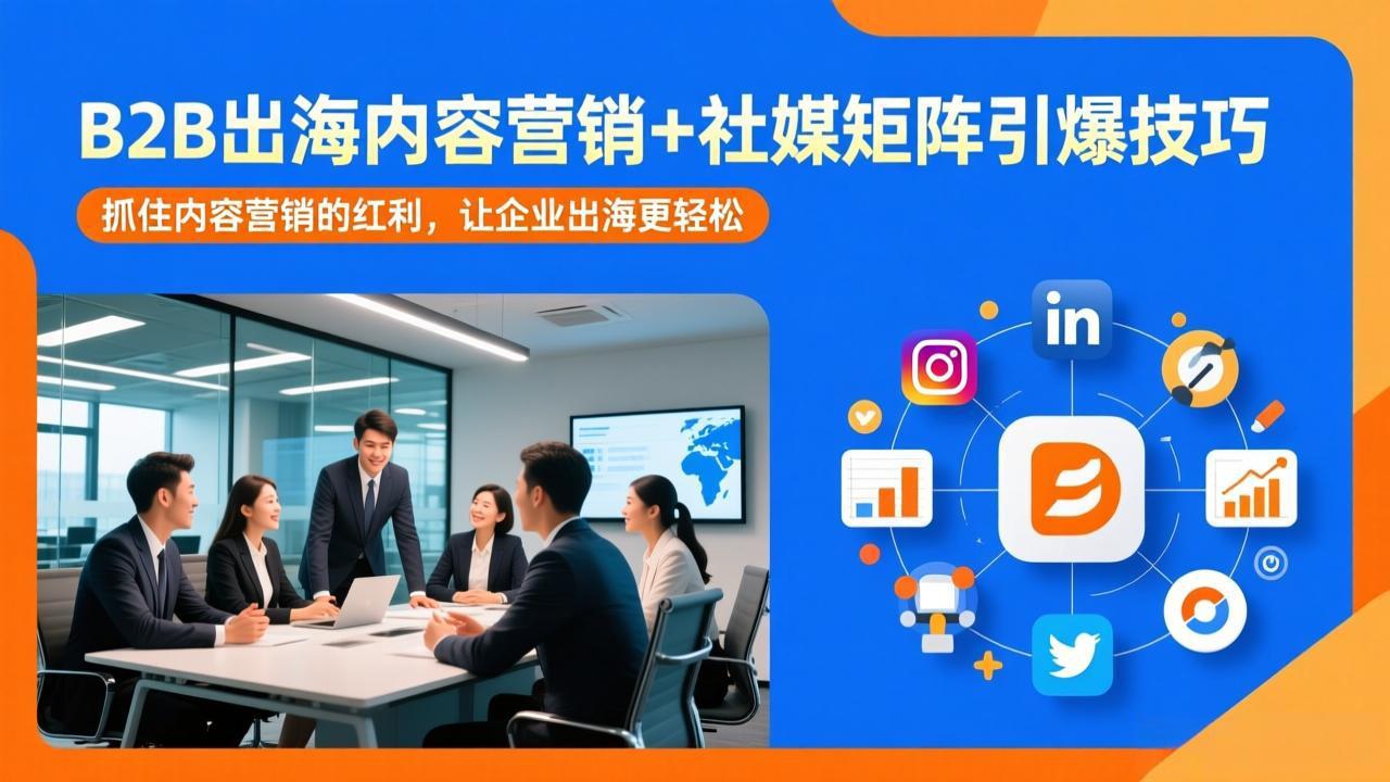 B2B出海内容营销+社媒矩阵引爆技巧：抓住内容营销的红利，让企业出海更轻松网赚项目-副业赚钱-互联网创业-资源整合老八网赚