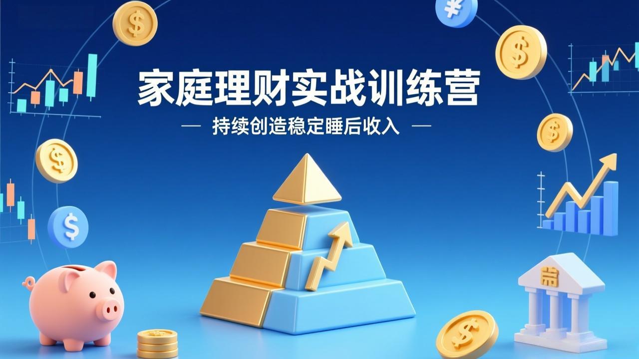 家庭理财实战训练营：从0到1建体系，三阶进阶层层递进，助你持续创造稳定睡后收入网赚项目-副业赚钱-互联网创业-资源整合老八网赚