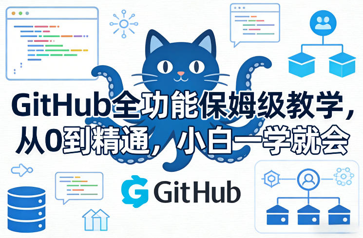 GitHub全功能保姆级教学，从0到精通，小白一学就会网赚项目-副业赚钱-互联网创业-资源整合老八网赚
