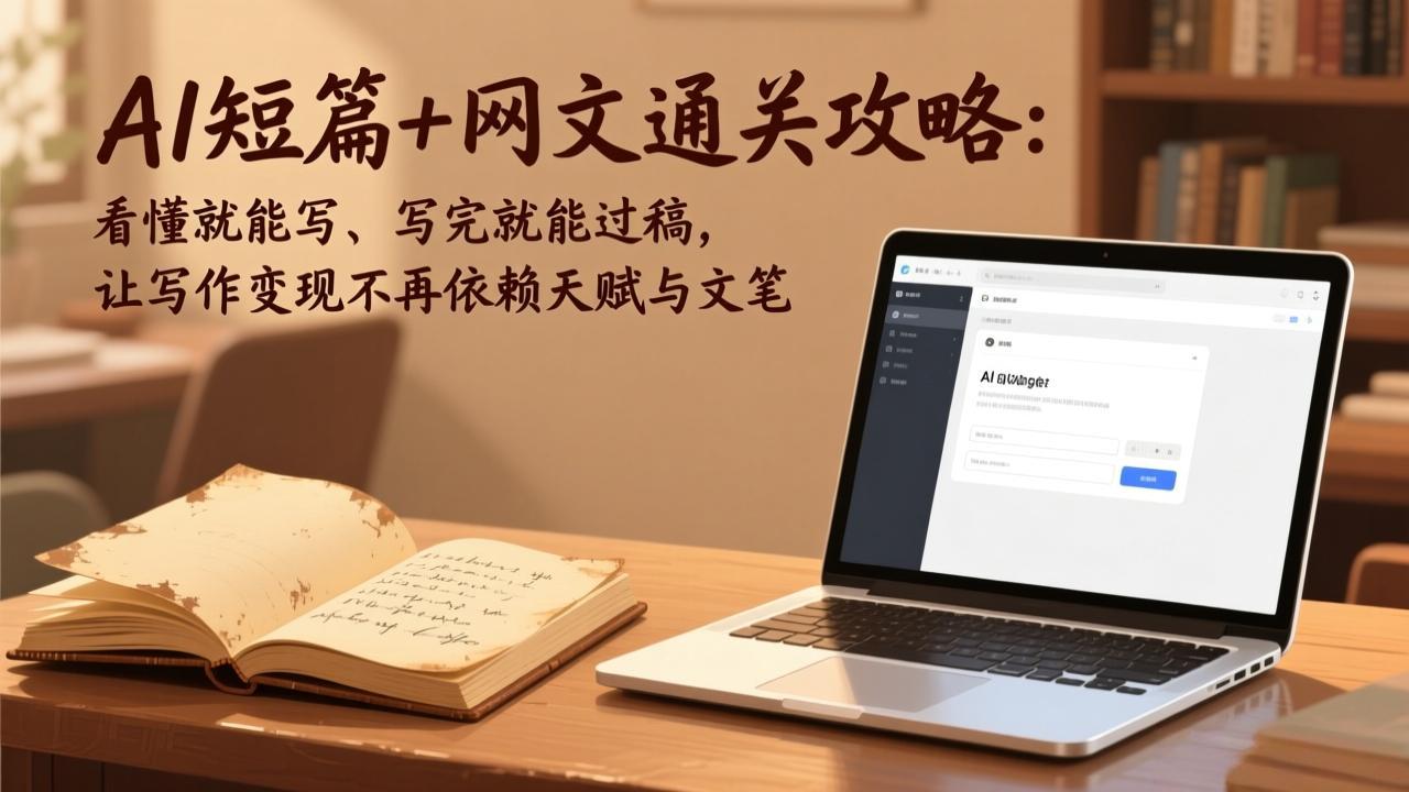 AI短篇+网文通关攻略：看懂就能写、写完就能过稿，让写作变现不再依赖天赋与文笔网赚项目-副业赚钱-互联网创业-资源整合老八网赚
