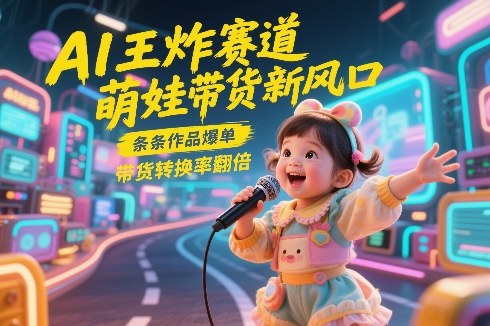 AI王炸赛道，萌娃带货新风口，条条作品爆单，带货转换率翻倍，核心逻辑拆解网赚项目-副业赚钱-互联网创业-资源整合老八网赚