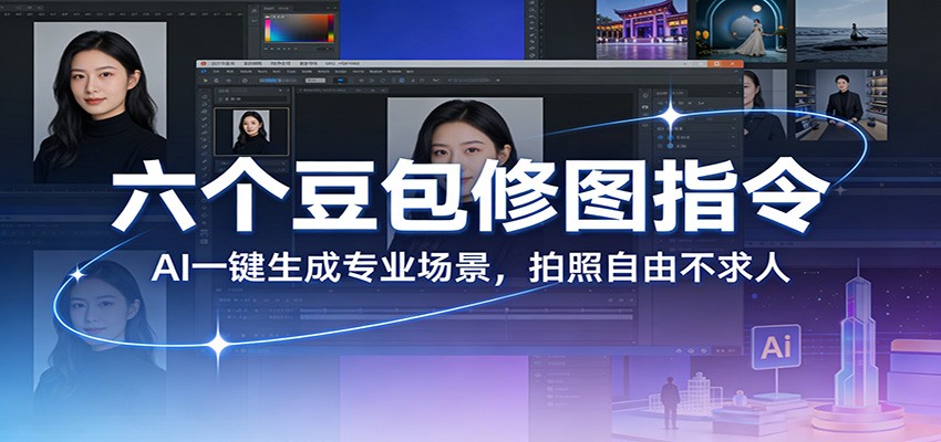 六个豆包修图指令：AI 一键生成专业场景，拍照自由不求人网赚项目-副业赚钱-互联网创业-资源整合-AI短视频教学万物资源网