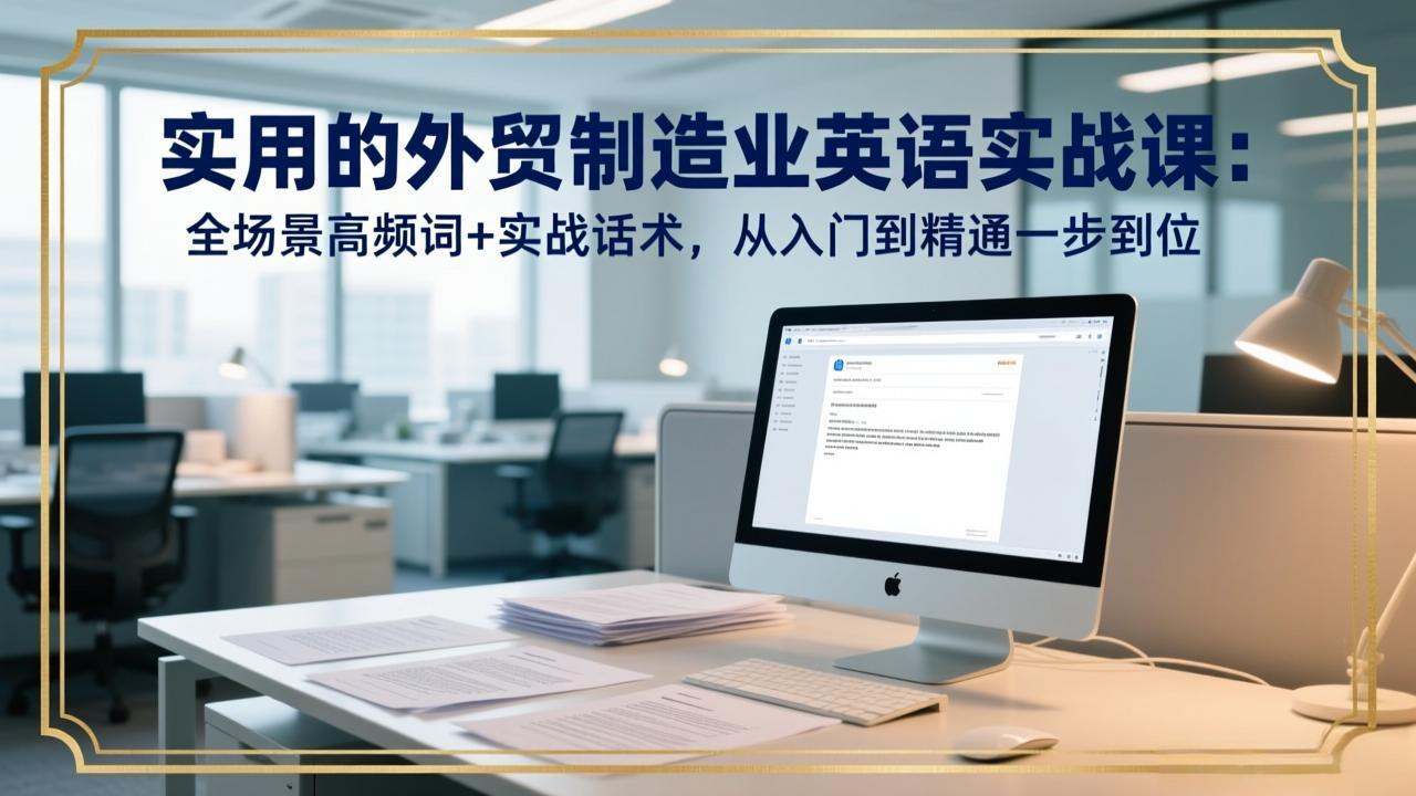 实用的外贸制造业英语实战课：全场景高频词+实战话术，从入门到精通一步到位网赚项目-副业赚钱-互联网创业-资源整合-AI短视频教学万物资源网