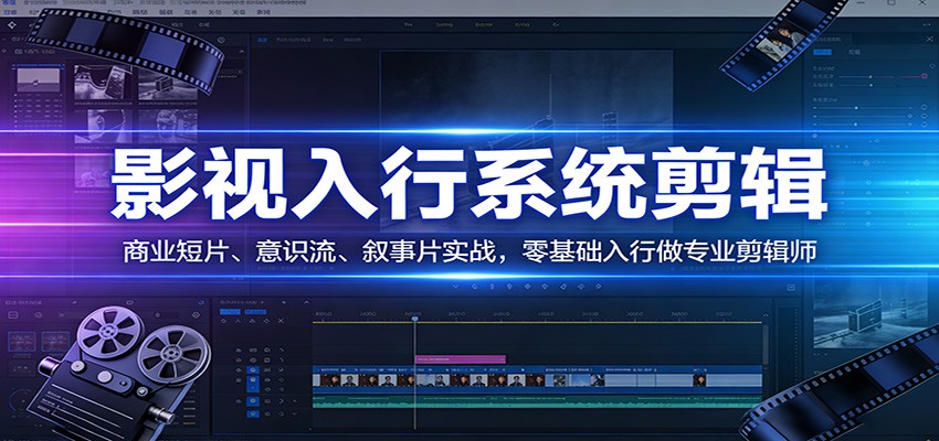影视系统剪辑，商业短片、意识流、叙事片实战，零基础入行做专业剪辑师网赚项目-副业赚钱-互联网创业-资源整合老八网赚