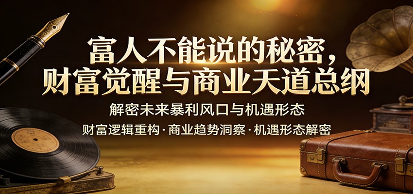 富人不能说的秘密，财富觉醒与商业天道总纲，解密未来暴利风口与机遇形态网赚项目-副业赚钱-互联网创业-资源整合老八网赚