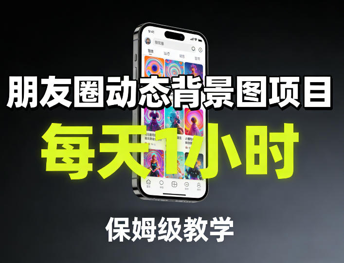 朋友圈动态背景图项目，每天1小时，保姆级教学网赚项目-副业赚钱-互联网创业-资源整合老八网赚