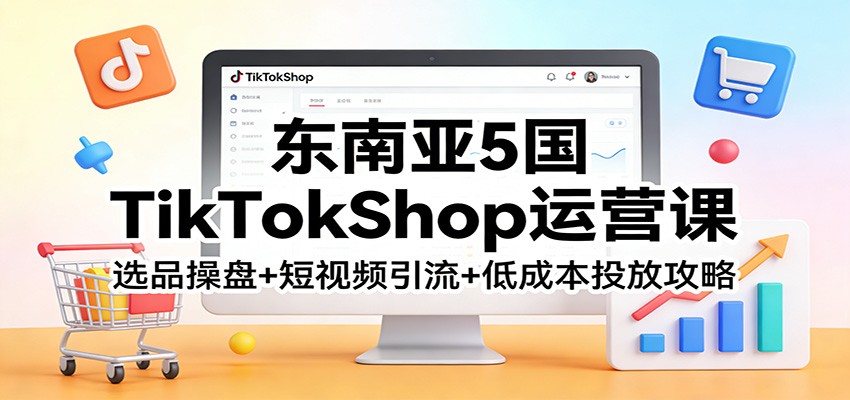 东南亚5国TikTokShop运营课：选品操盘+短视频引流+低成本投放攻略-必智轻创社
