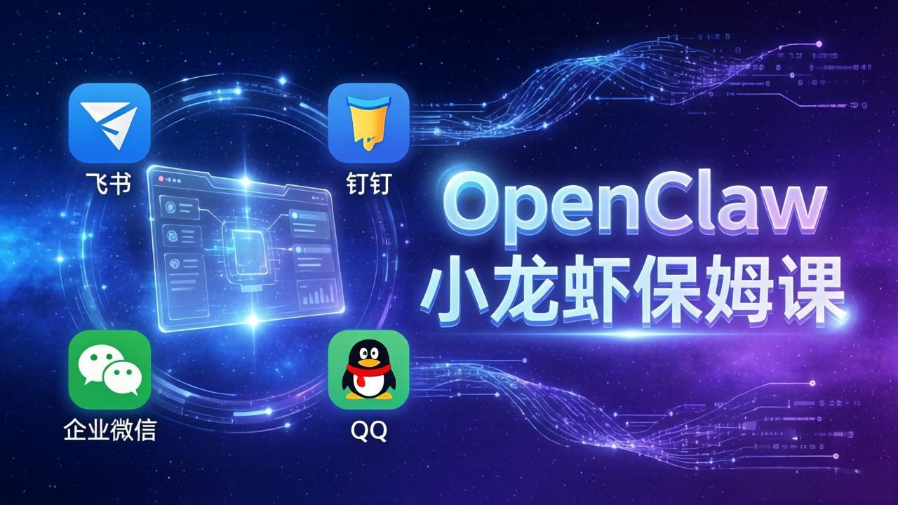 OpenClaw小龙虾保姆课： Windows/macOS/Linux/Docker全系统安装，飞书+钉钉+企业微信+QQ 全接入网赚项目-副业赚钱-互联网创业-资源整合老八网赚