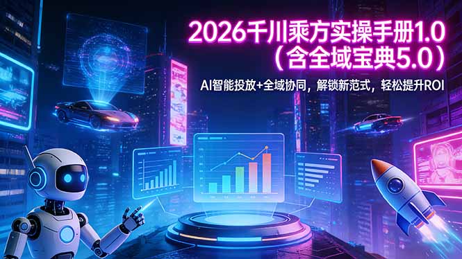 2026 千川乘方实操手册 1.0（含全域宝典 5.0）AI 智能投放+全域协同，解锁新范式，轻松提升ROI网赚项目-副业赚钱-互联网创业-资源整合老八网赚