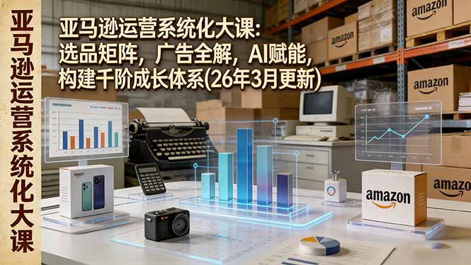 亚马逊运营系统化大课：选品矩阵，广告全解，AI赋能，构建千阶成长体系(26年3月更新)网赚项目-副业赚钱-互联网创业-资源整合老八网赚