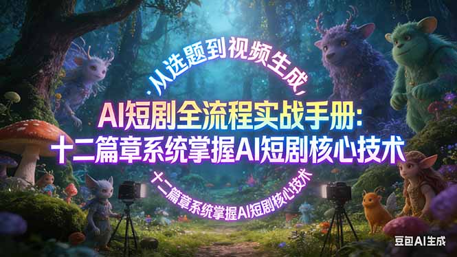 AI 短剧全流程实战手册：从选题到视频生成，十二篇章系统掌握 AI 短剧核心技术网赚项目-副业赚钱-互联网创业-资源整合老八网赚