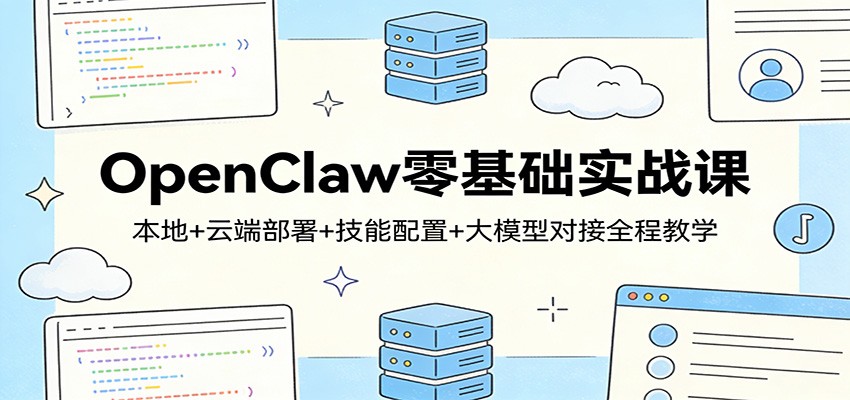 OpenClaw零基础实战课：本地+云端部署+技能配置+大模型对接全程教学网赚项目-副业赚钱-互联网创业-资源整合老八网赚