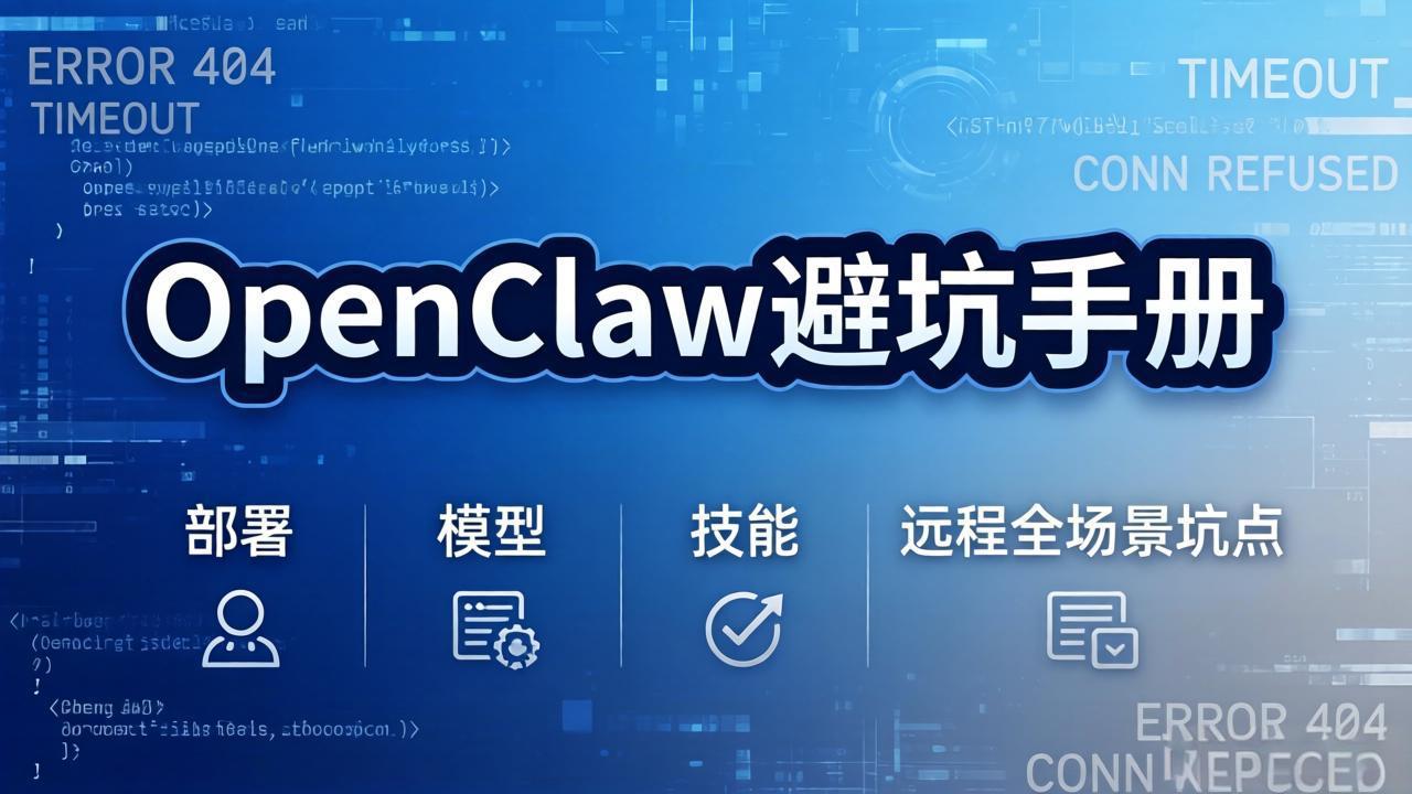 OpenClaw避坑手册：部署+模型+技能+远程全场景坑点，一次性给你说全，少走弯路网赚项目-副业赚钱-互联网创业-资源整合老八网赚