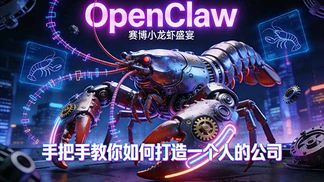 OpenClaw，小龙虾-从产品到爆款的成长之路，手把手教你如何打造一个人的公司网赚项目-副业赚钱-互联网创业-资源整合老八网赚
