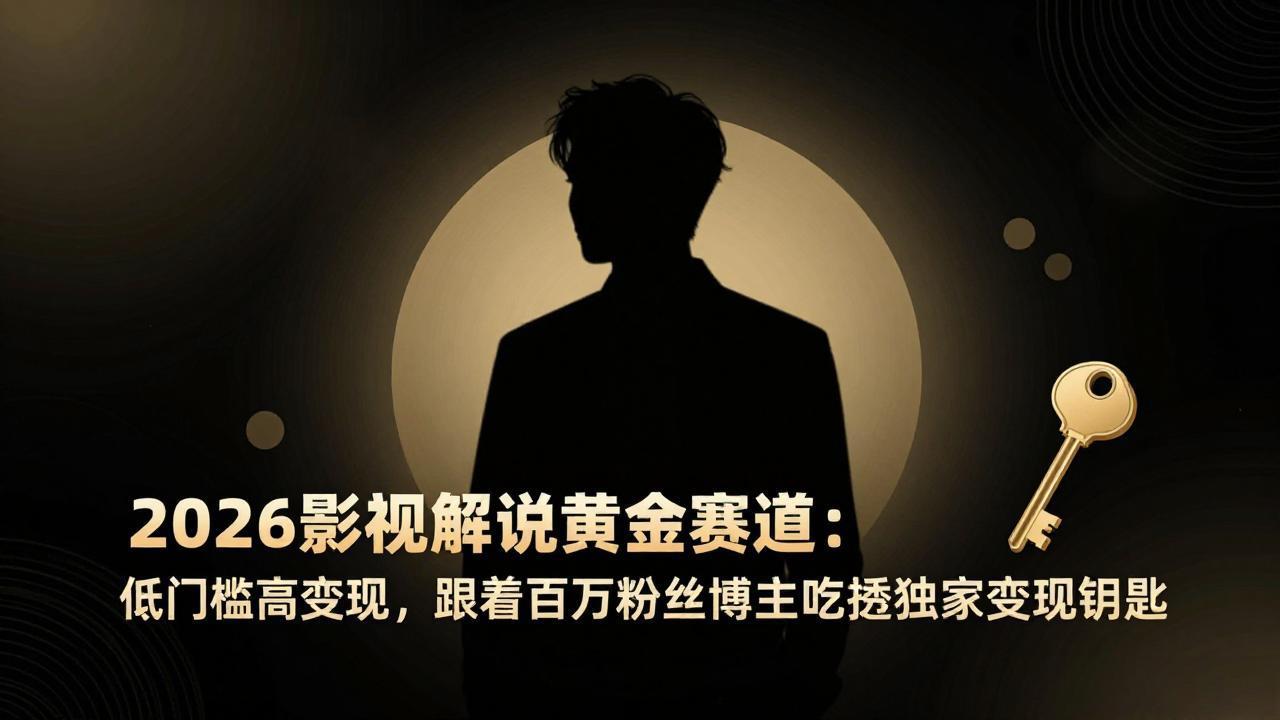 2026影视解说黄金赛道：低门槛高变现，跟着百万粉丝博主吃透独家变现钥匙|一站式知识服务平台|多样资源|热门项目|详尽教程|学习交流|成功之门|HY资源库
