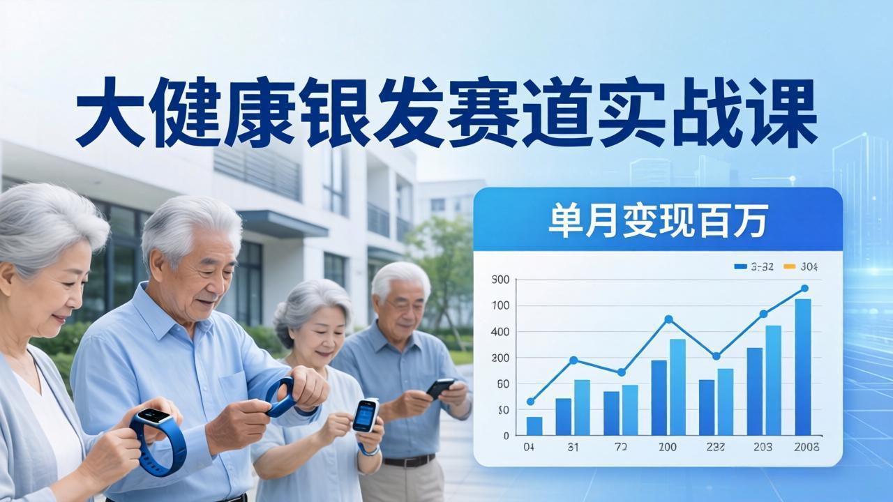 大健康银发赛道实战课：拆解视频号线索型 IP 单月变现百万逻辑，教你精准获客高效变现|一站式知识服务平台|多样资源|热门项目|详尽教程|学习交流|成功之门|HY资源库