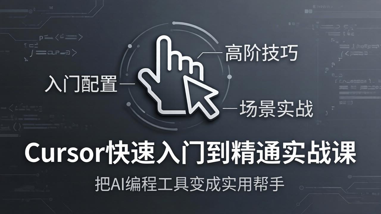 Cursor快速入门到精通实战课：入门配置+高阶技巧+场景实战，把AI编程工具变成实用帮手|一站式知识服务平台|多样资源|热门项目|详尽教程|学习交流|成功之门|HY资源库