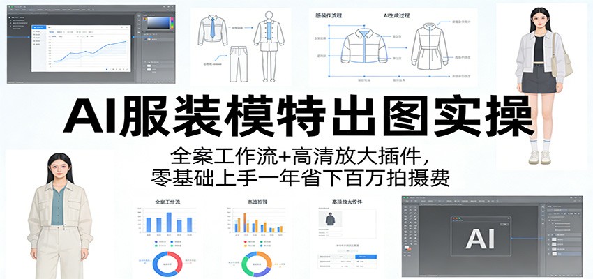 AI服装模特出图实操：全案工作流+ 高清放大插件，零基础上手一年省下百万拍摄费网赚项目-副业赚钱-互联网创业-资源整合老八网赚