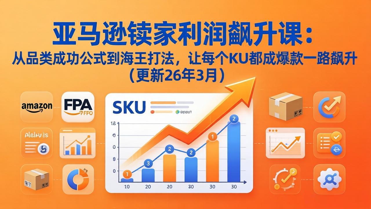 亚马逊卖家利润飙升课：从品类成功公式到海王打法，让每个SKU都成爆款一路飙升（更新26年3月）|一站式知识服务平台|多样资源|热门项目|详尽教程|学习交流|成功之门|HY资源库