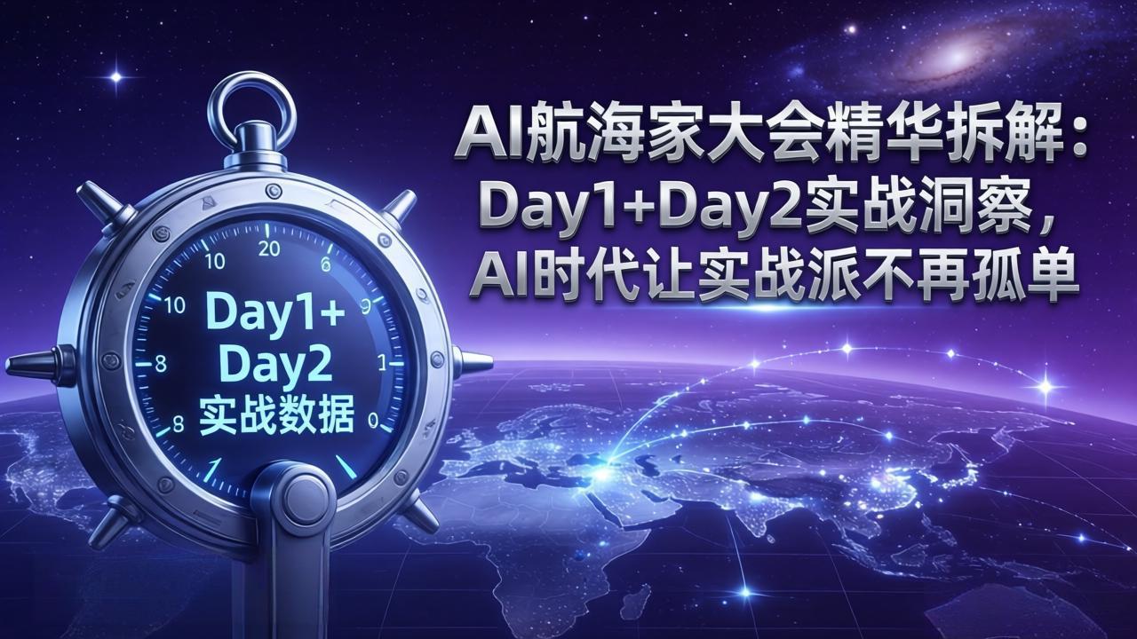 AI航海家大会精华拆解：Day1+Day2实战洞察，AI时代让实战派不再孤单网赚项目-副业赚钱-互联网创业-资源整合老八网赚