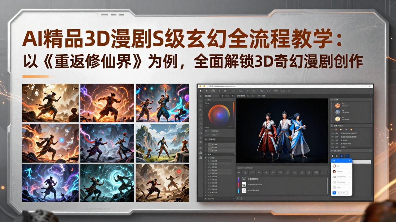 AI精品3D漫剧S级玄幻全流程教学：以《重返修仙界》为例，全面解锁3D奇幻漫剧创作网赚项目-副业赚钱-互联网创业-资源整合老八网赚